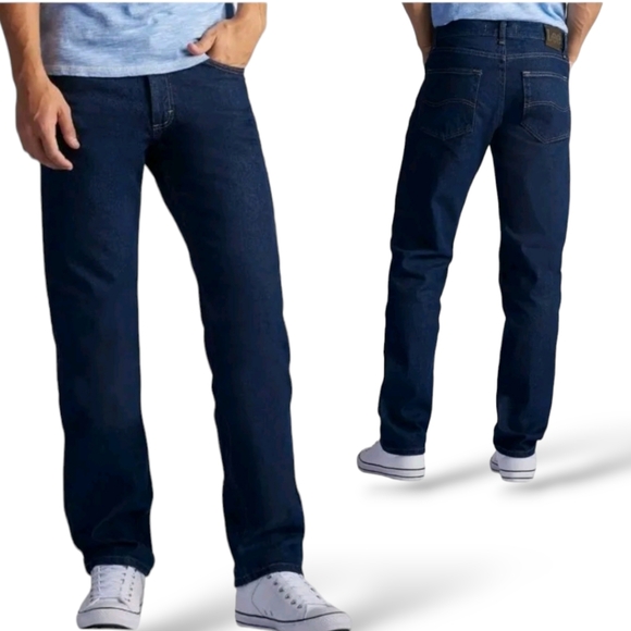 Lee Men's Regular Fit Straight Leg Blue Jeans Pepper Prewash 2008989 sz 34x30✨️ - Picture 2 of 9